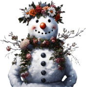Snowman with Flower Crown