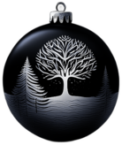 Matte Black Bauble With Elegant Silver Calligraphy, Minimalist - Single Item, Decorated Christmas Bauble, High Detail, No Shadow