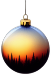 Minimalist Bauble With A Single Gold Star, Minimalist - Single Item, Decorated Christmas Bauble, High Detail, No Shadow