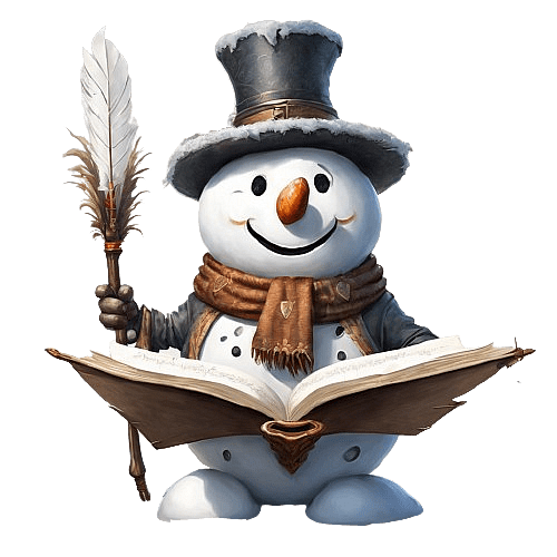 Snowman with Book and Quill