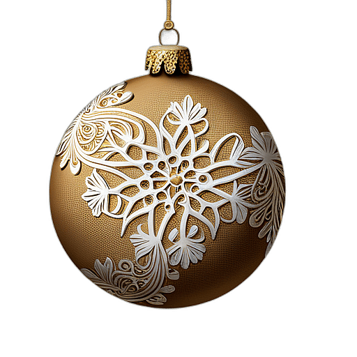 Natural Burlap Bauble With Lace Trim, Minimalist - Single Item, Decorated Christmas Bauble, High Detail, No Shadow