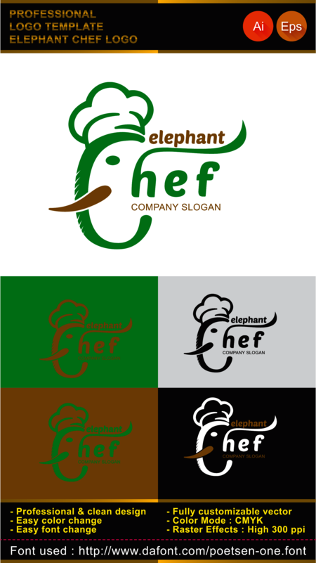Logo elephant chef