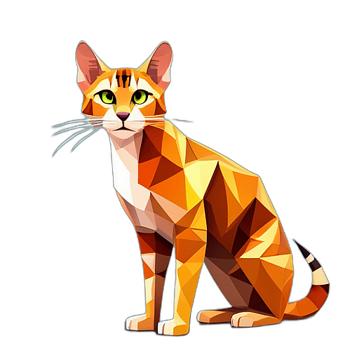 Savannah Cat, Children'S Cartoon Animation Style - Full Body, Single View, No Shadow