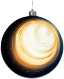 Space-Themed Bauble With Planets And Stars, Minimalist - Single Item, Decorated Christmas Bauble, High Detail, No Shadow