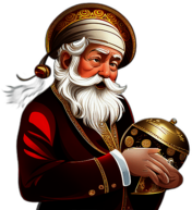 Elegant Santa Claus In A Burgundy Suit With Gold Embroidery, Classic - Detailed Figure Of A Classic Santa Claus, Emphasis On Colors And Festive Attributes, Full Body Figure In The Middle Of The Frame, High Detail, White Background, No Shadow