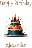Happy Birthday Alexander, Personal Custom Message