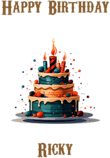 Happy Birthday Ricky, Personal Custom Message