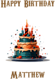 Happy Birthday Matthew, Personal Custom Message