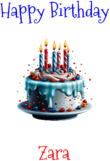 Happy Birthday Zara Custom Message