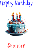 Happy Birthday Summer Custom Message