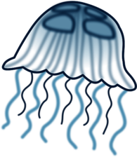 Blue and White Jellyfish