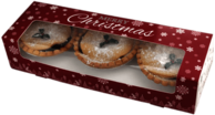 Box Of Three Mince Pies For Christmas