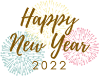 Happy New Year 2022 Fireworks Background Greeting Card