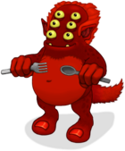 Rare Drumpler Holding Cutlery