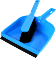 Blue Plastic Dustpan and Brush