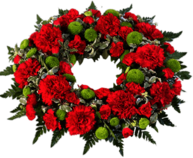 Red and Green Funeral Wreath