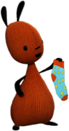 Bing Bunny Character Flop holding a Sock