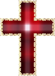 Red Cross with Golden Outline