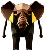 Elephant, Cartoon Character - In The Style Of Pixar, Single View, No Shadow