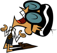 Dexter's Laboratory Character Mandark on His Knees