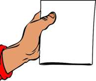 Hand Holding Blank Piece of Paper