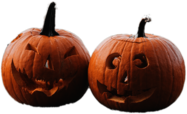 Two Halloween Pumpkins