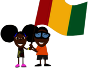 Bino and Fino with flag Guinea