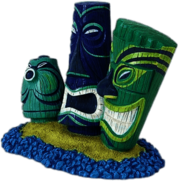 Green and Blue Tiki Heads Disney