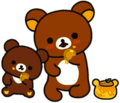 Chiroykogma and Rilakkuma Bear Eating Honey