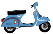 Scooter Vespa Side Illustration