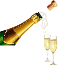 Happy New Year Champagne Two Glasses