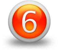 White Number 6 In Orange Circle