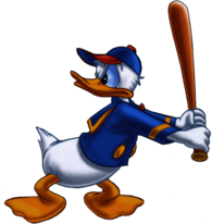 Donald Duck Playing Baseball