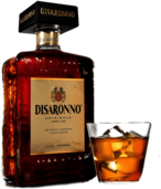 Disaronno Bottle and Glass