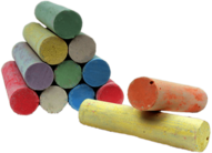 Stack Of Coloured Chalk Sticks