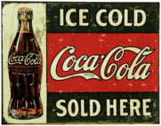 Coca Cola Sold Here Vintage Metal Sign
