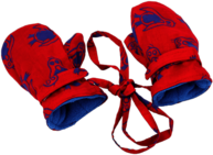 Bright Red Mittens on String For Toddler