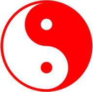 Red and White Yin Yang Symbol