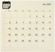 December 2021 Calendar