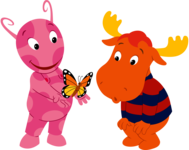 Uniqua and Tyrone Looking At Butterfly