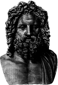 Zeus Bust Black and White Drawing