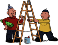 Pat & Mat With Ladder Cartoon