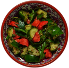 Fattoush Salad with Cucumber and Tomato