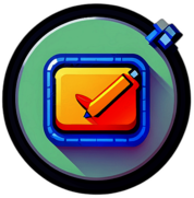 Note Taking, Minimalist App Icon - Circle Icon Bevel Border