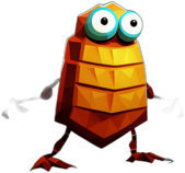 Flea, Children'S Cartoon Animation Style -  Full Body, Single View, No Shadow