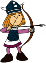 Vic the Viking Aiming Bow and Arrow
