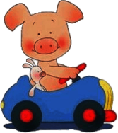 Wibbly Pig In A Car