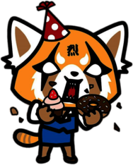 Aggretsuko Eating Cakes
