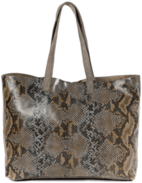 Snakeskin Effect Leather Handbag