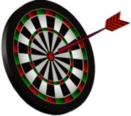 Dart In the Centre Of A Dartboard